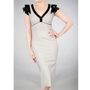Stop Staring! Blush Retro Dress in Dove Grey Sz S